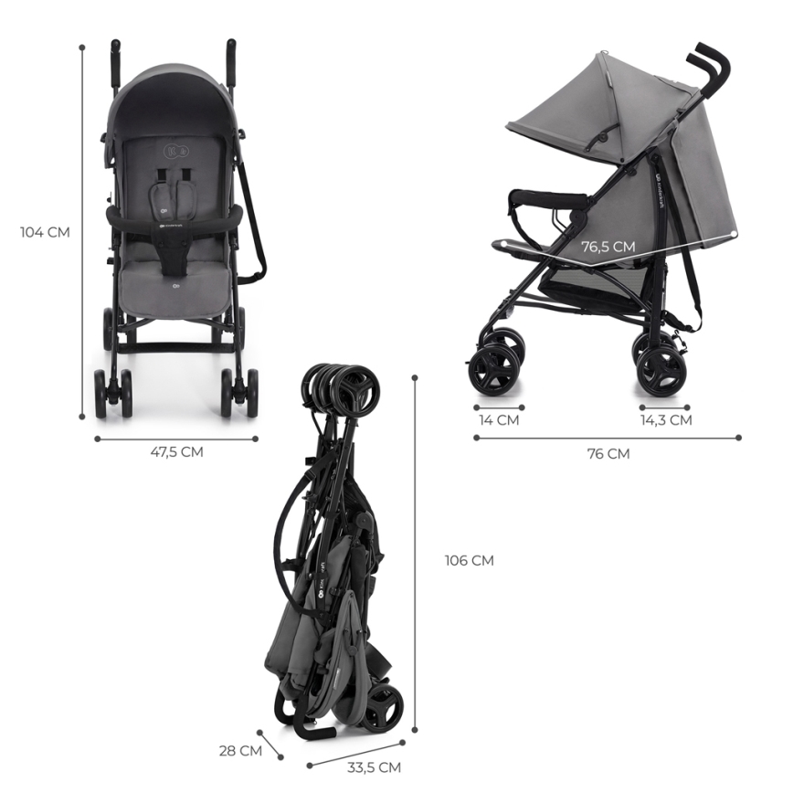 KINDERKRAFT - Passeggino TIK Stone grigio