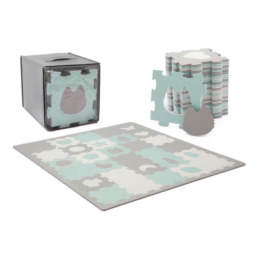 KINDERKRAFT - Puzzle in schiuma LUNO 30 pezzi grigio/menta