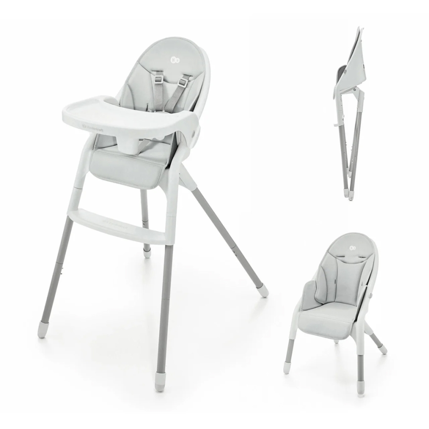 KINDERKRAFT - Sedia da pranzo per bambini 2in1 DINNLY grigio