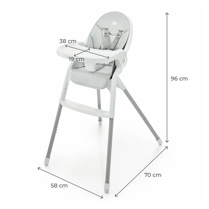 KINDERKRAFT - Sedia da pranzo per bambini 2in1 DINNLY grigio