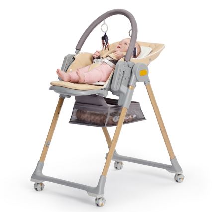 KINDERKRAFT - Sedia da pranzo per bambini 2in1 LASTREE grigia