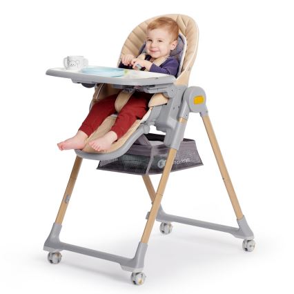 KINDERKRAFT - Sedia da pranzo per bambini 2in1 LASTREE grigia