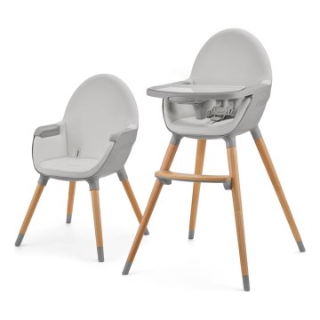 KINDERKRAFT - Sedia da pranzo per bambini 2v1 FINI2 faggio/grigio