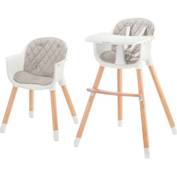KINDERKRAFT - Sedia da pranzo per bambini 2v1 SIENNA faggio/grigio