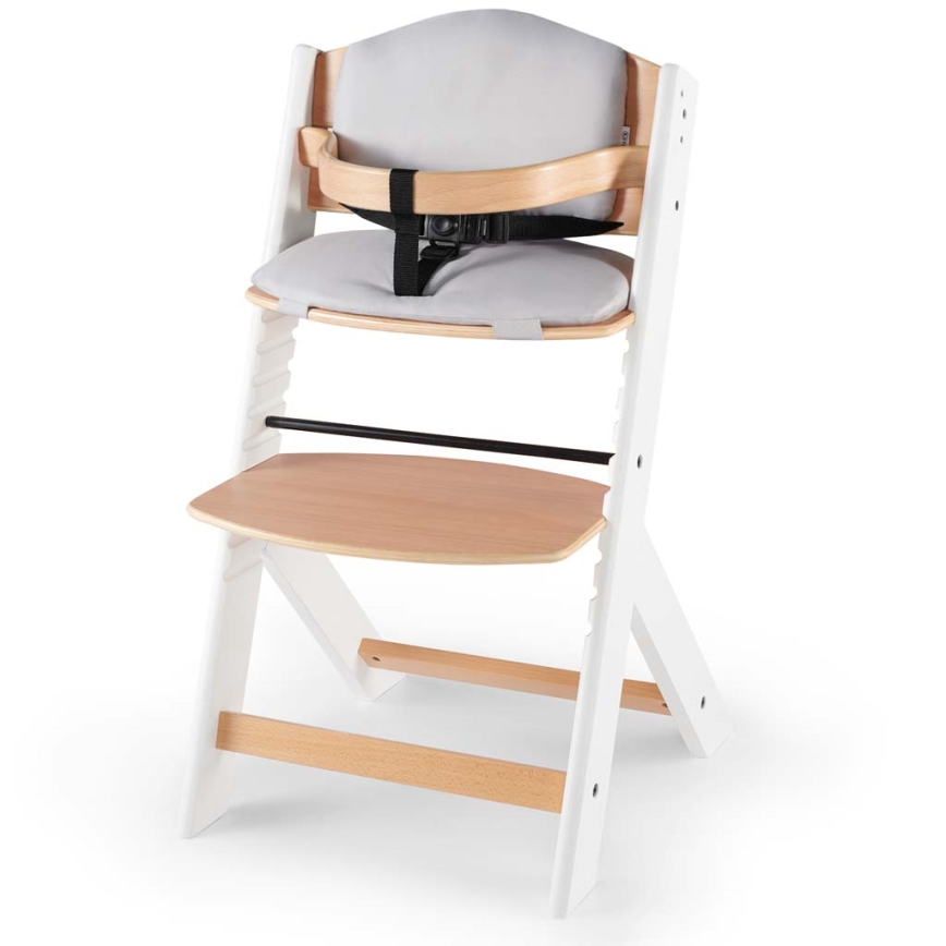 KINDERKRAFT - Sedia da pranzo per bambini ENOCK con cuscini grigio/bianco