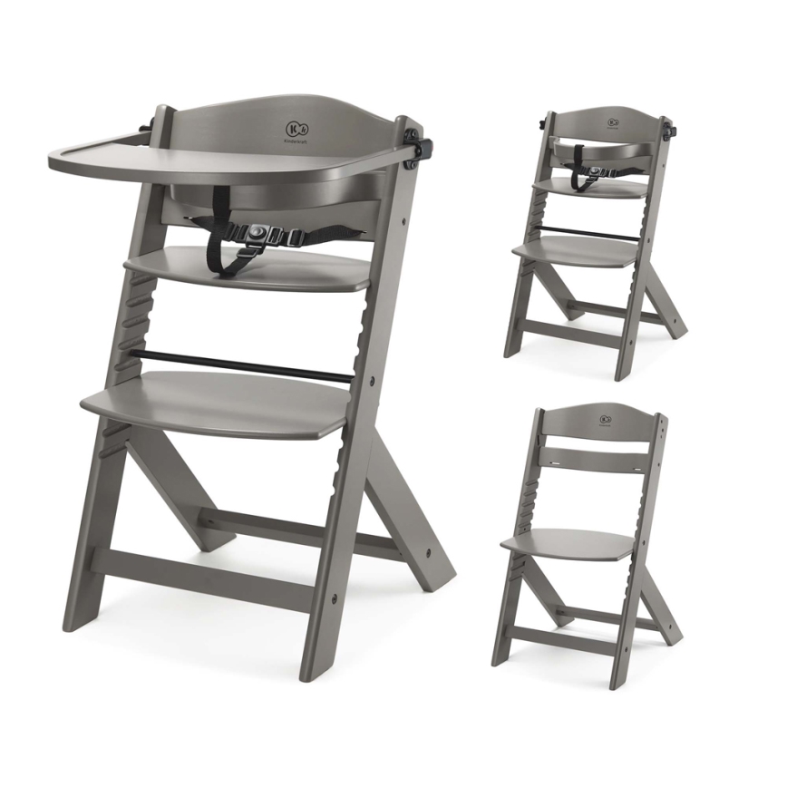 KINDERKRAFT - Sedia da pranzo per bambini ENOCK grigia
