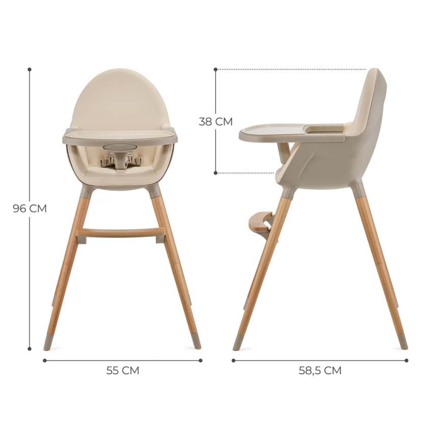 KINDERKRAFT - Sedia da pranzo per bambini FINI2 faggio/beige