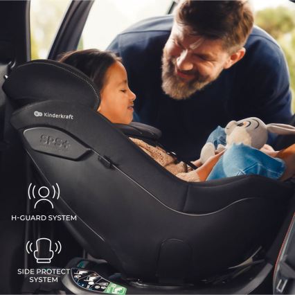 KINDERKRAFT - Seggiolino auto con base girevole I-GUARD PRO i-Size 61-105 cm nero