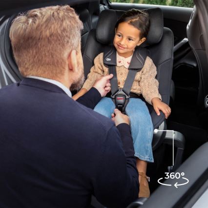 KINDERKRAFT - Seggiolino auto con base girevole I-GUARD PRO i-Size 61-105 cm nero