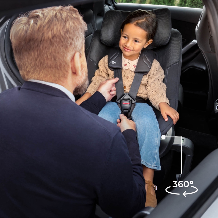 KINDERKRAFT - Seggiolino auto con base girevole I-GUARD PRO i-Size 61-105 cm nero
