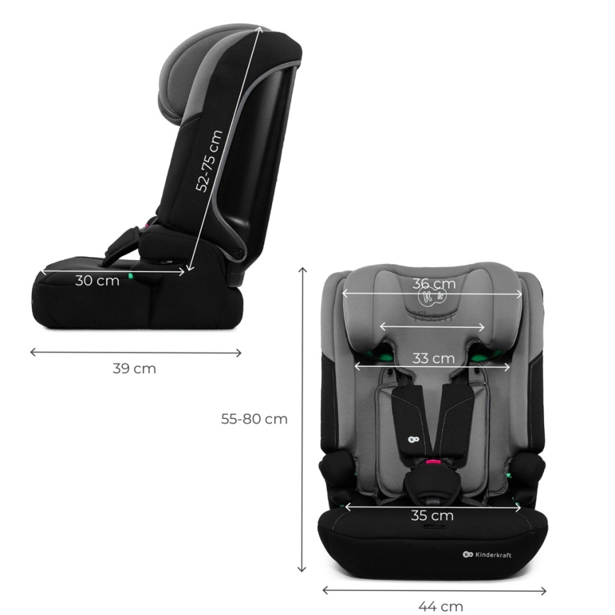 KINDERKRAFT - Seggiolino auto I-COMFY i-Size 76-150 cm grigio