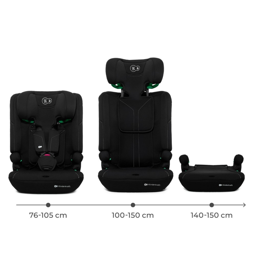 KINDERKRAFT - Seggiolino auto I-COMFY i-Size 76-150 cm nero