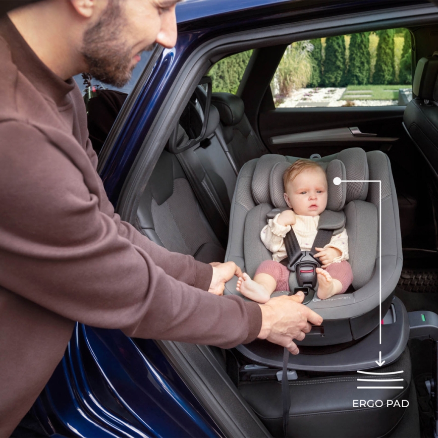 KINDERKRAFT - Seggiolino auto I-GUARD i-Size 40-105 cm, grigio