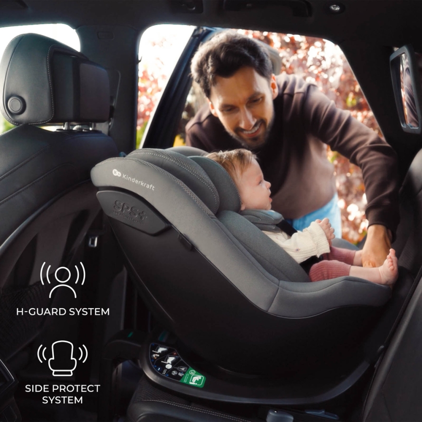KINDERKRAFT - Seggiolino auto I-GUARD i-Size 40-105 cm, grigio