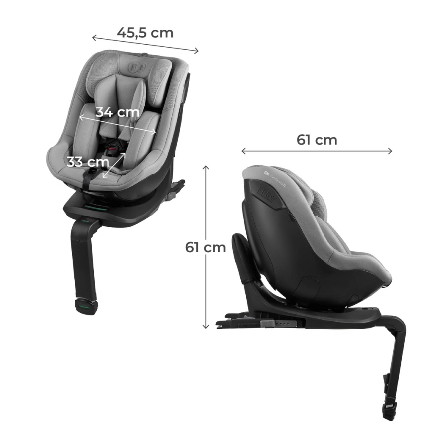 KINDERKRAFT - Seggiolino auto I-GUARD i-Size 40-105 cm, grigio