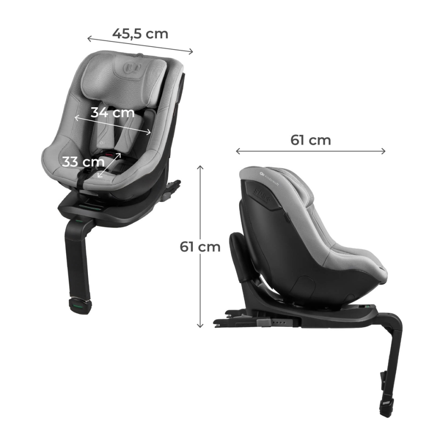 KINDERKRAFT - Seggiolino auto I-GUARD PRO i-Size 61-105 cm grigio