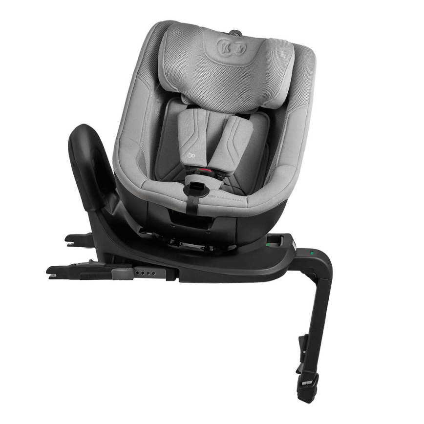 KINDERKRAFT - Seggiolino auto I-GUARD PRO i-Size con base girevole, 61-105 cm, grigio