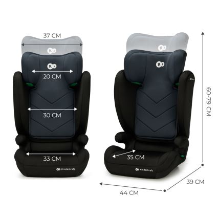 KINDERKRAFT - Seggiolino auto I-SPARK i-Dimensioni (100-150 cm) nero