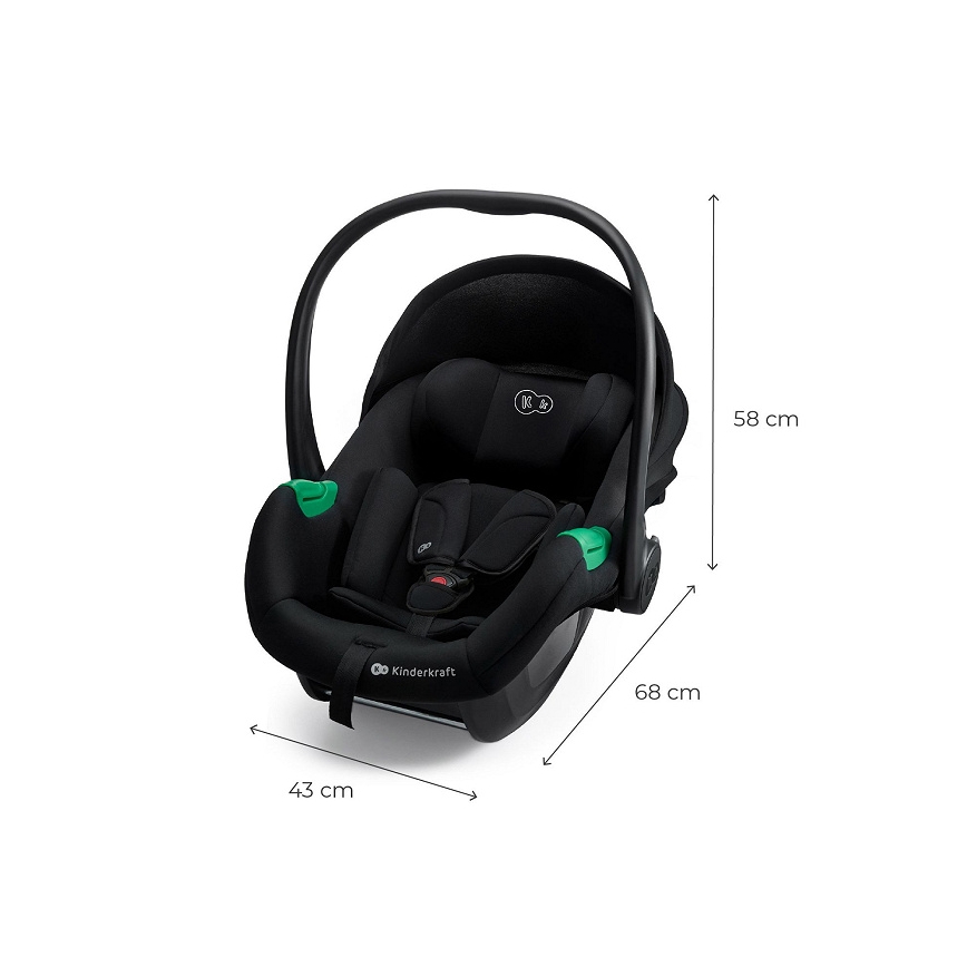 KINDERKRAFT - Seggiolino auto MINK PRO 2 40-87 cm (0-13 kg) nero