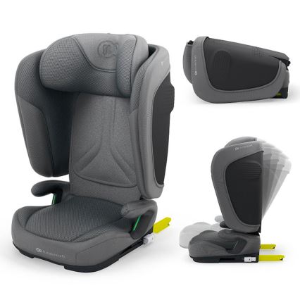 KINDERKRAFT - Seggiolino auto pieghevole UNITY 2 i-Size 100-150 cm grigio