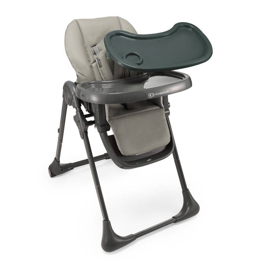 KINDERKRAFT - Seggiolone da pranzo 2 in 1 per bambini TUMMIE grigio
