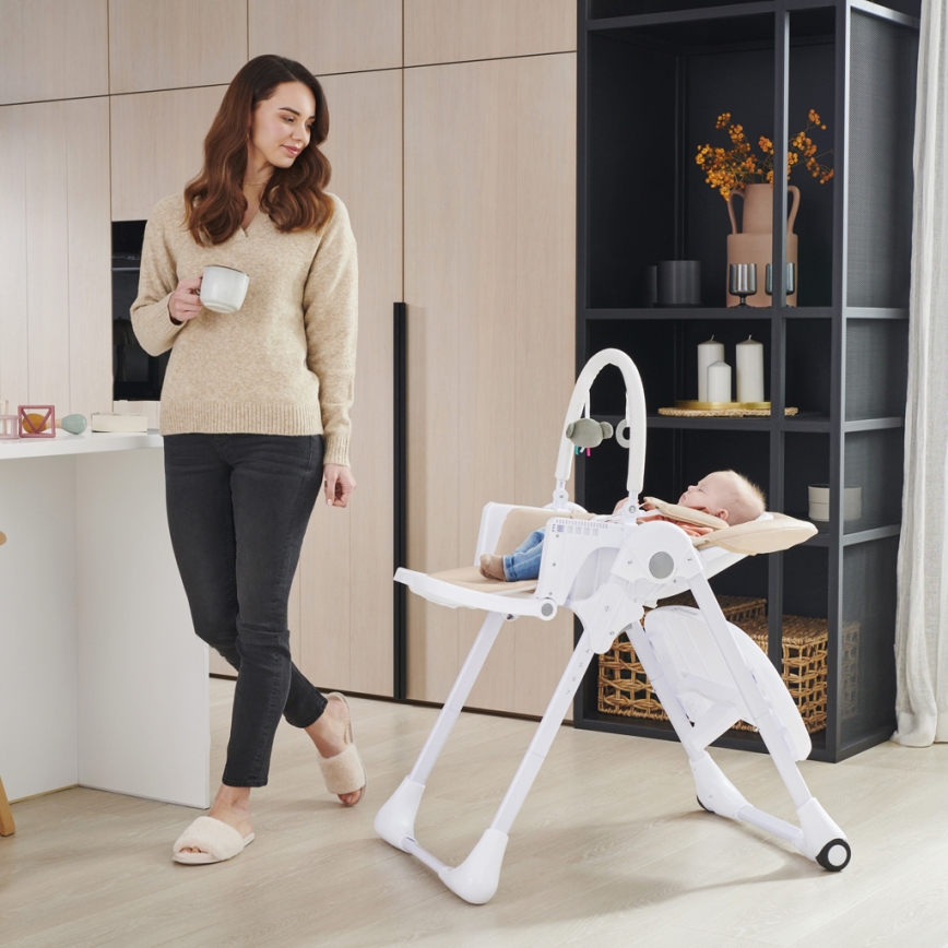 KINDERKRAFT - Seggiolone per bambini 2 in 1 TUMMIE beige