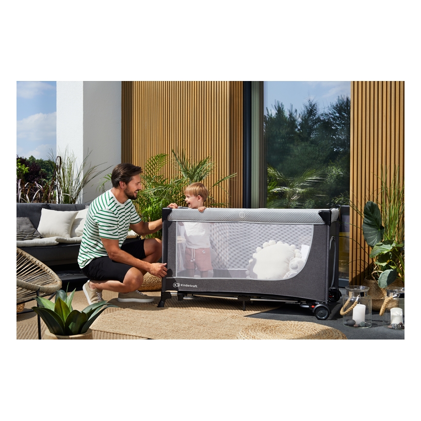 KINDERKRAFT SELECT - Culla da viaggio LEODY grigio
