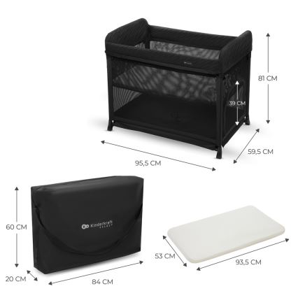 KINDERKRAFT SELECT - Culla da viaggio MOON DREAM nero