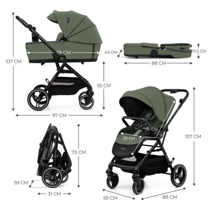 KINDERKRAFT SELECT - Passeggino 2in1 YOXI Mystic verde
