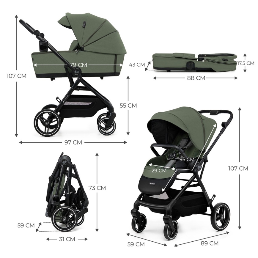 KINDERKRAFT SELECT - Passeggino 2in1 YOXI Mystic verde