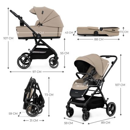 KINDERKRAFT SELECT - Passeggino combinato 2in1 YOXI Sand beige