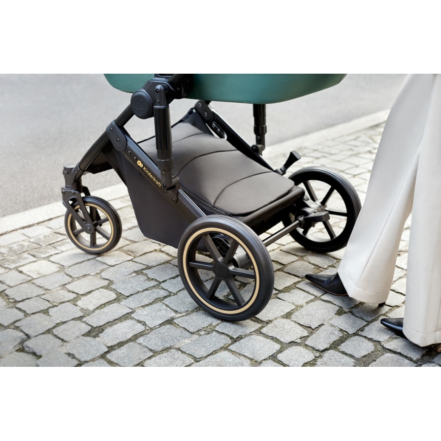 KINDERKRAFT SELECT - Passeggino combinato 3in1 PRIME 2 Premium Dark verde + seggiolino auto