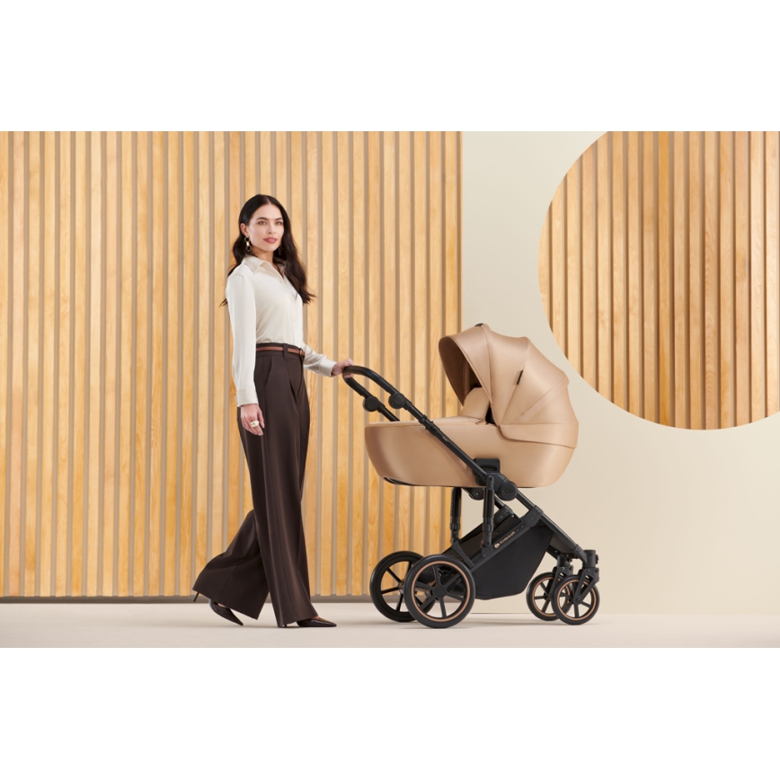 KINDERKRAFT SELECT - Passeggino combinato 3in1 PRIME 2 Premium Sandrose beige + seggiolino auto
