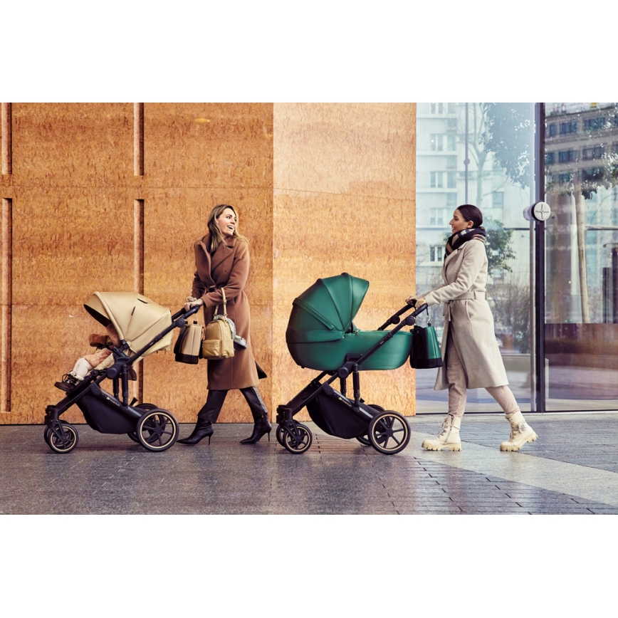 KINDERKRAFT SELECT - Passeggino combinato 3in1 PRIME 2 Premium Sandrose beige + seggiolino auto