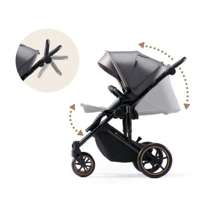 KINDERKRAFT SELECT - Passeggino combinato 3in1 PRIME 2 Premium Shadow grigio + seggiolino auto