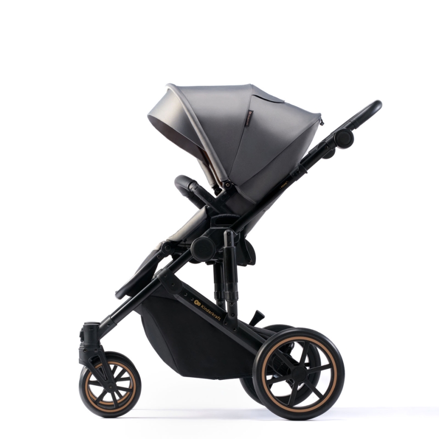 KINDERKRAFT SELECT - Passeggino combinato 3in1 PRIME 2 Premium Shadow grigio + seggiolino auto