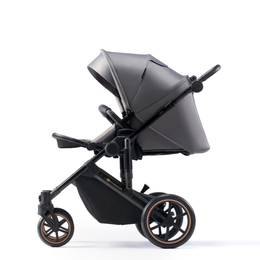 KINDERKRAFT SELECT - Passeggino combinato 3in1 PRIME 2 Premium Shadow grigio + seggiolino auto