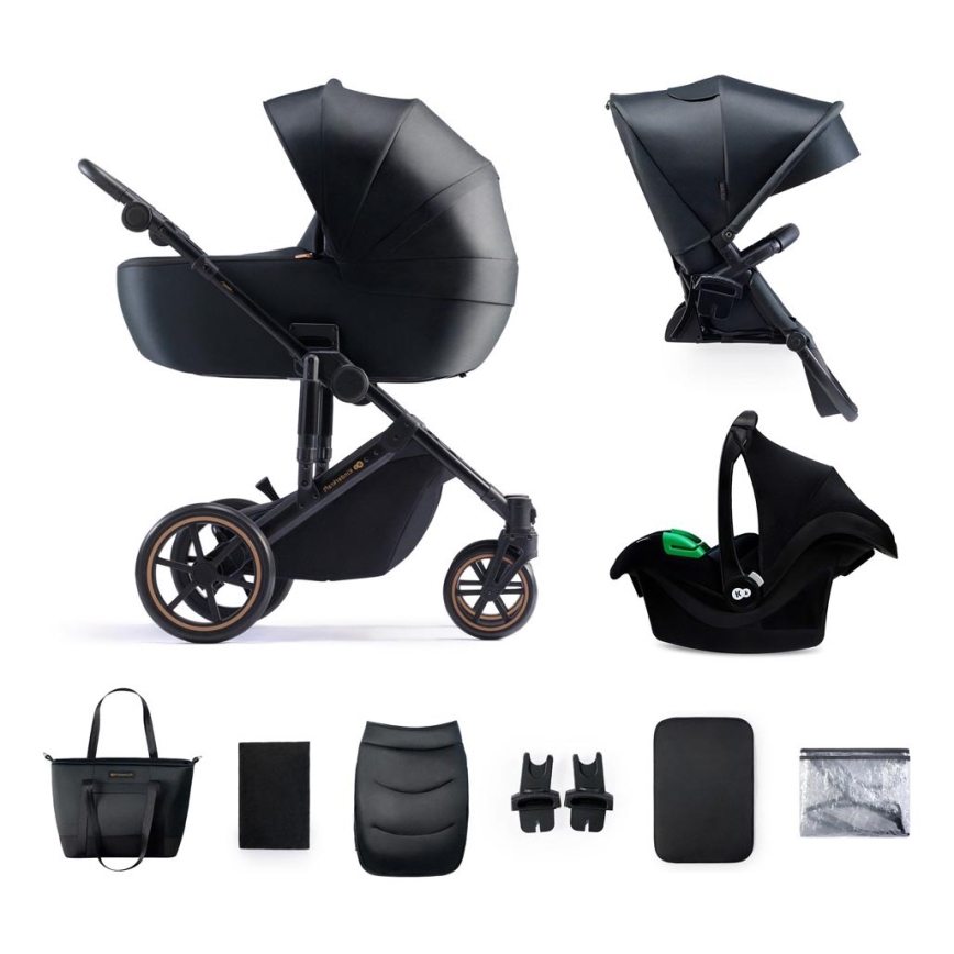 KINDERKRAFT SELECT - Passeggino combinato 3in1 PRIME 2 Premium Venezian nero + seggiolino auto