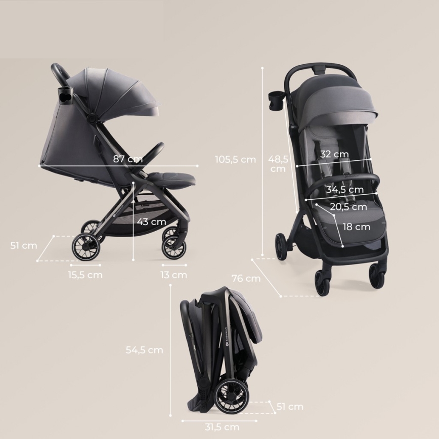 KINDERKRAFT SELECT - Passeggino sportivo NUBI 2 grigio