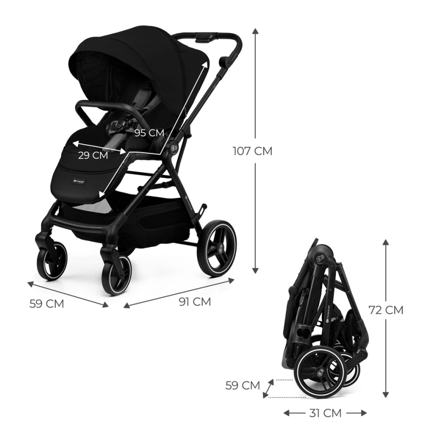KINDERKRAFT SELECT - Passeggino sportivo YOXI Nero puro