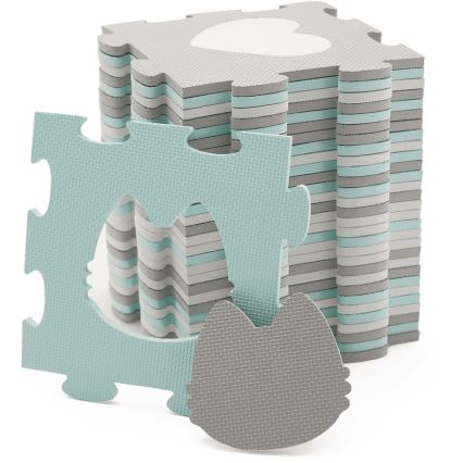 KINDERKRAFT - Puzzle in schiuma LUNO 30 pezzi grigio/menta