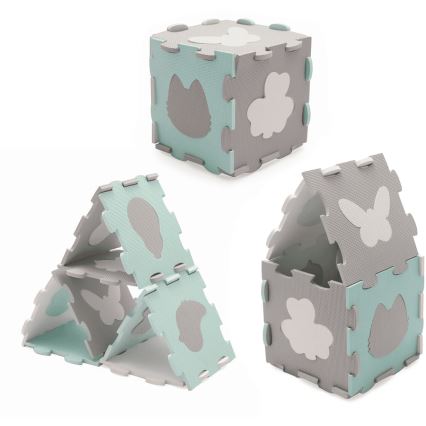 KINDERKRAFT - Puzzle in schiuma LUNO 30 pezzi grigio/menta