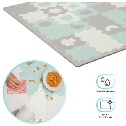 KINDERKRAFT - Puzzle in schiuma LUNO 30 pezzi grigio/menta