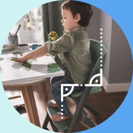 KINDERKRAFT SELECT - Sedia da pranzo per bambini 3in1 LIVY Premium quercia + lettino CALMEE