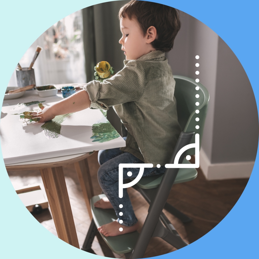 KINDERKRAFT SELECT - Sedia da pranzo per bambini 3in1 LIVY Premium quercia + lettino CALMEE