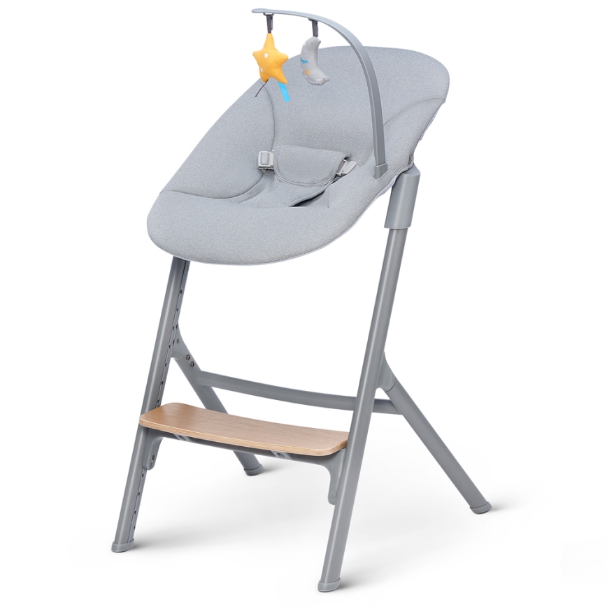 KINDERKRAFT SELECT - Sedia da pranzo per bambini 3in1 LIVY Premium quercia + lettino CALMEE