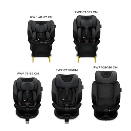 KINDERKRAFT SELECT - Seggiolino auto con base girevole I-FIX (40-150 cm) Nero grafite