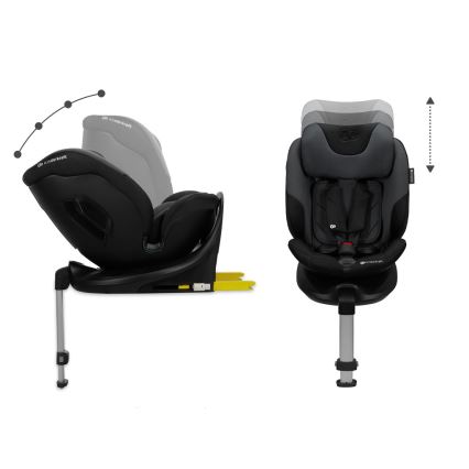 KINDERKRAFT SELECT - Seggiolino auto con base girevole I-FIX (40-150 cm) Nero grafite