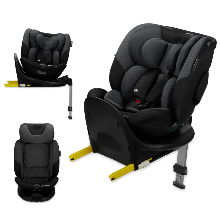 KINDERKRAFT SELECT - Seggiolino auto con base girevole I-FIX (40-150 cm) Nero grafite