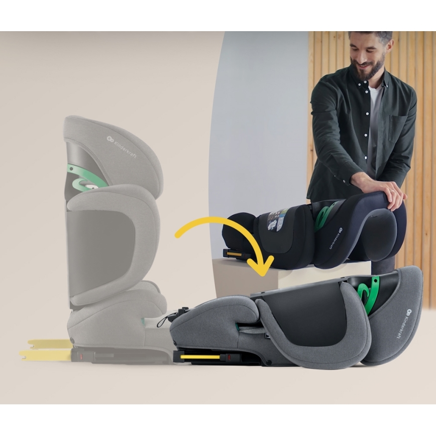 KINDERKRAFT SELECT - Seggiolino auto XPAND 2 i-Dimensioni (100-150 cm) Premium Missile grigio